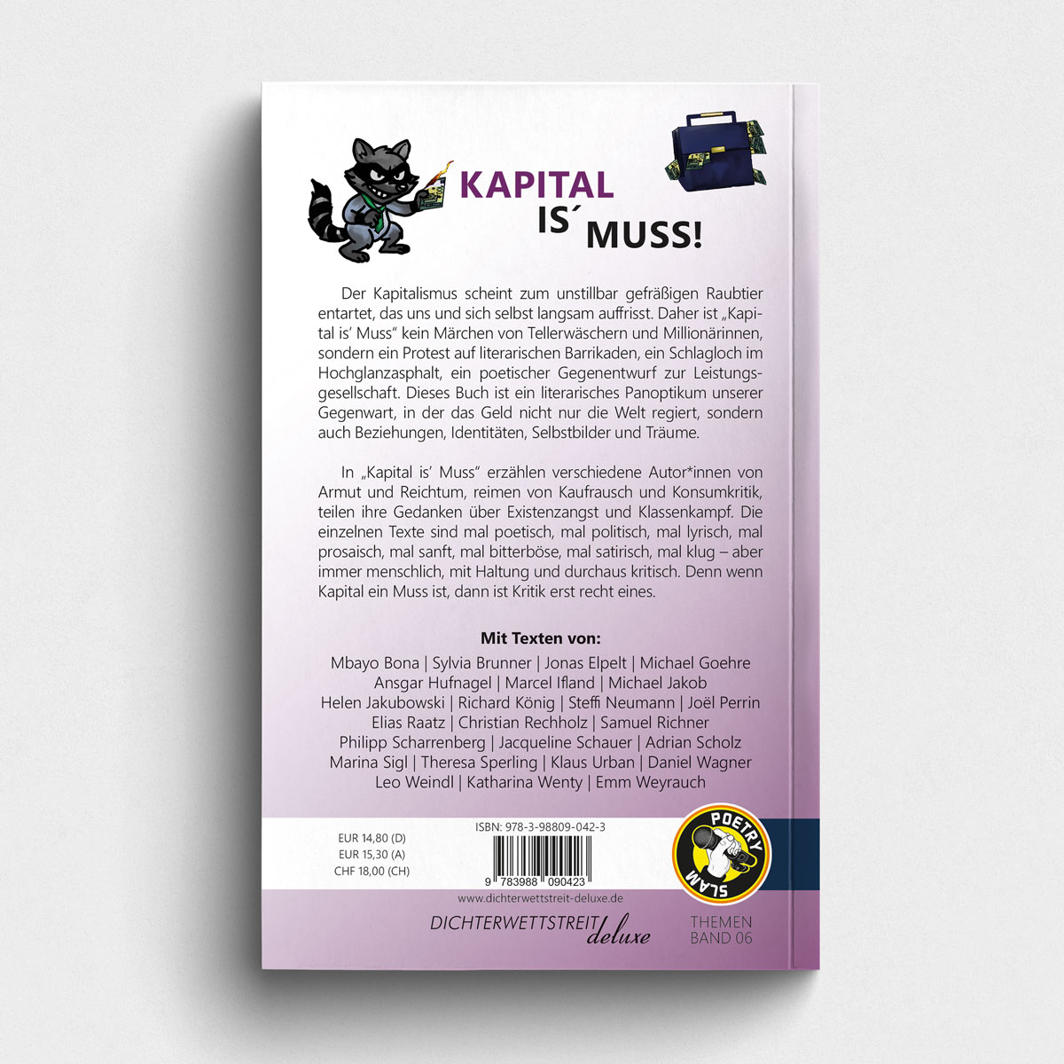 Buchrückseite "Kapital is' Muss" über Armut, Reichtum und Kapitalismus (Themenband 6)