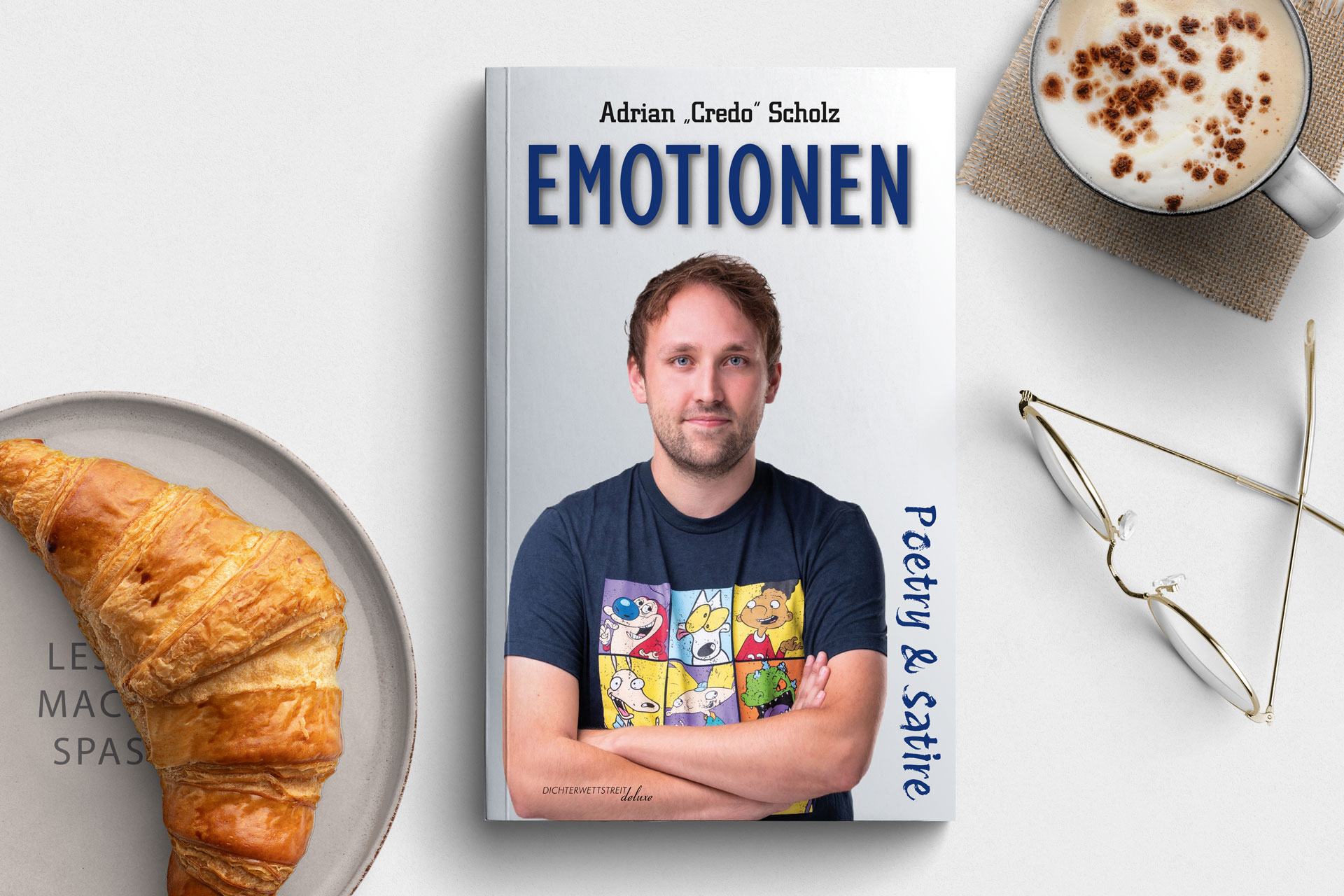 Buch Emotionen - Poetry & Satire. Textsammlung von Poetry Slammer Adrian "Credo" Scholz.